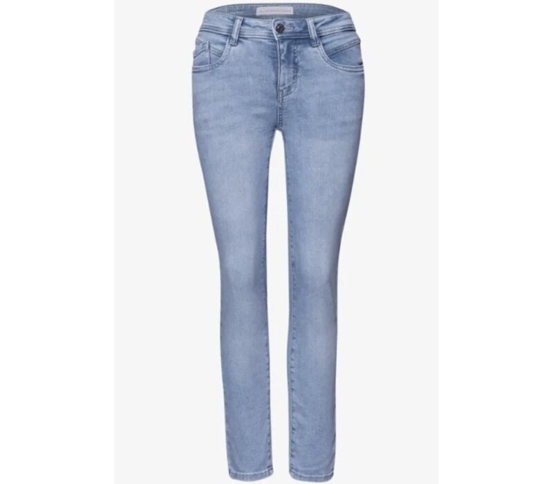 Street One York Mid Waist Light Blue Random Wash