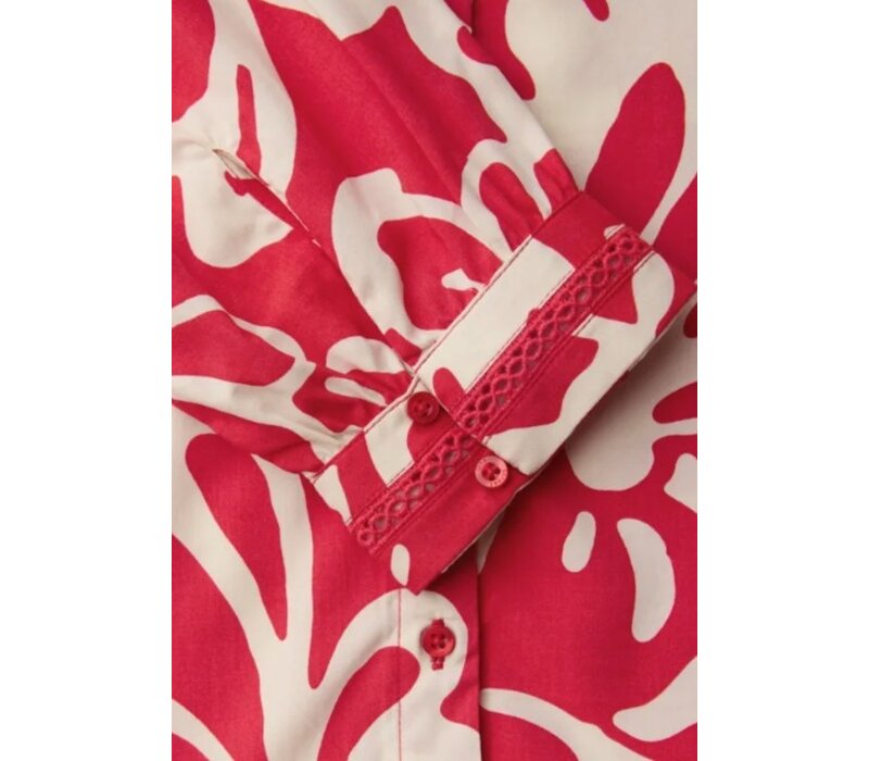 Street One Buttoned Tunicblouse Tape Details Salsa Red