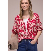 Street One Buttoned Tunicblouse Tape Details Salsa Red