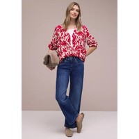 Street One Buttoned Tunicblouse Tape Details Salsa Red