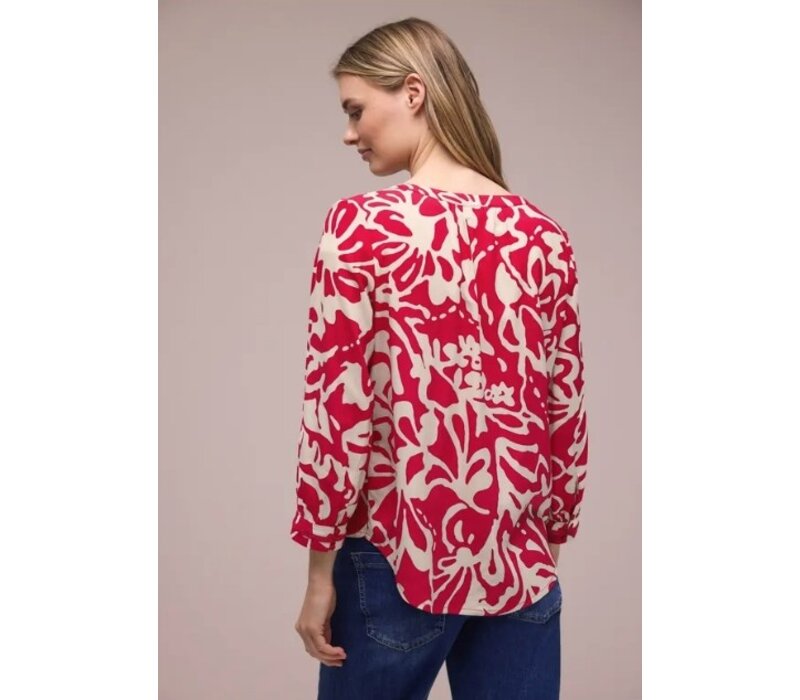 Street One Buttoned Tunicblouse Tape Details Salsa Red