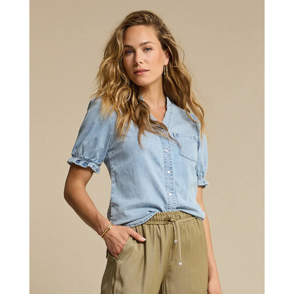 Red Button Victoria Blouse Denim 