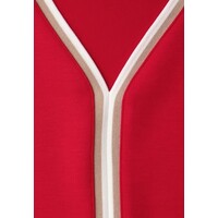 Street One Shirt Striped Panel Salsa Red