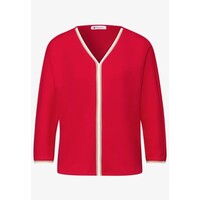 Street One Shirt Striped Panel Salsa Red