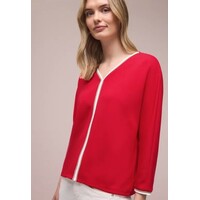 Street One Shirt Striped Panel Salsa Red