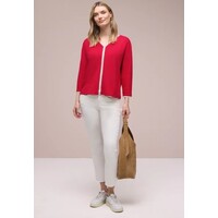 Street One Shirt Striped Panel Salsa Red