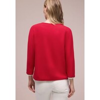 Street One Shirt Striped Panel Salsa Red