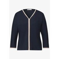 Street One Shirt Striped Panel Shadowed Navy