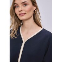 Street One Shirt Striped Panel Shadowed Navy