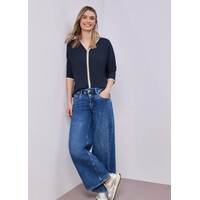 Street One Shirt Striped Panel Shadowed Navy