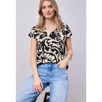 Street One printed Structure Mat-Mix Shirt Shadowed Navy