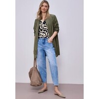 Street One printed Structure Mat-Mix Shirt Shadowed Navy