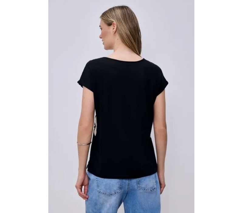 Street One printed Structure Mat-Mix Shirt Shadowed Navy