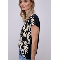 Street One printed Structure Mat-Mix Shirt Shadowed Navy