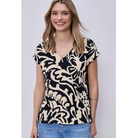 Street One printed Structure Mat-Mix Shirt Shadowed Navy