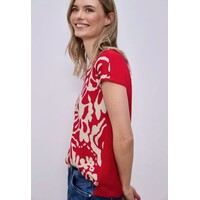 Street One Printed Structure Mat Mix Shirt Salsa Red