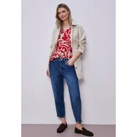 Street One Printed Structure Mat Mix Shirt Salsa Red