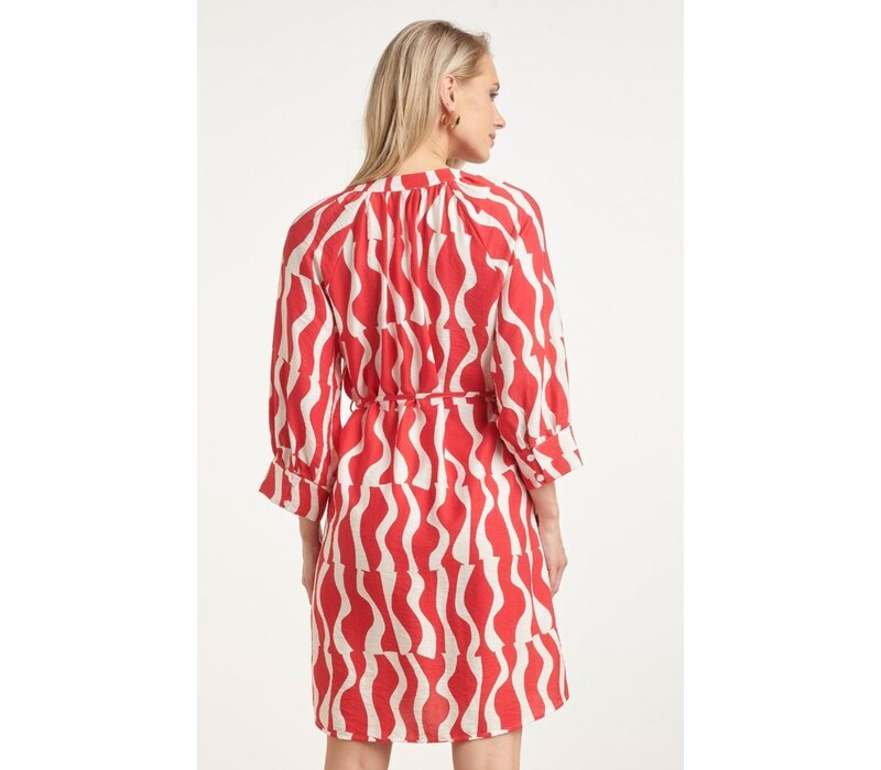 Smashed Lemon Dress Red White