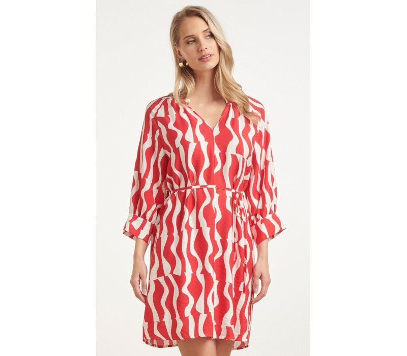 Smashed Lemon Dress Red White