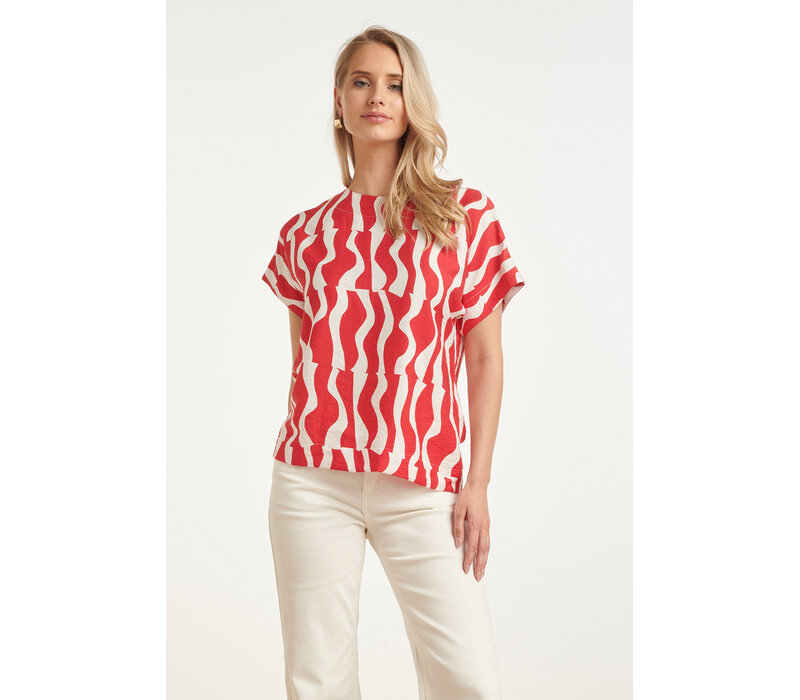 Smashed Lemon Blouse Red White