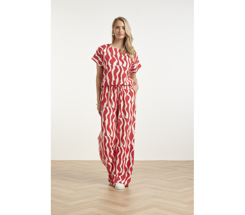 Smashed Lemon Blouse Red White