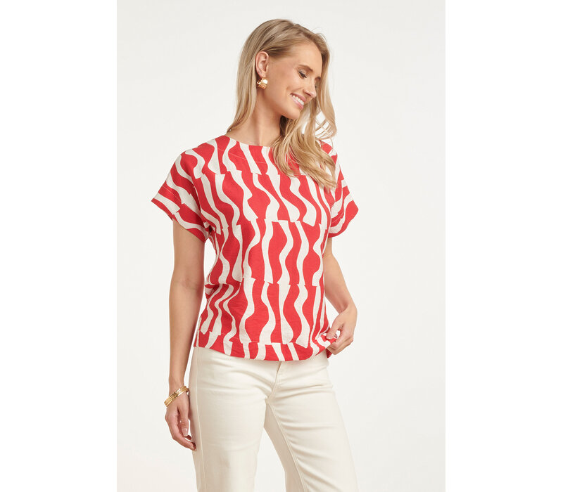 Smashed Lemon Blouse Red White