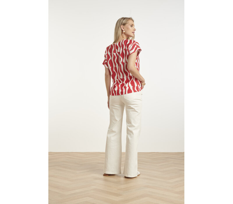 Smashed Lemon Blouse Red White