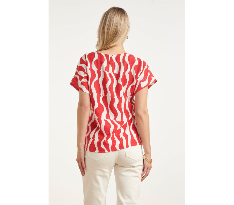 Smashed Lemon Blouse Red White