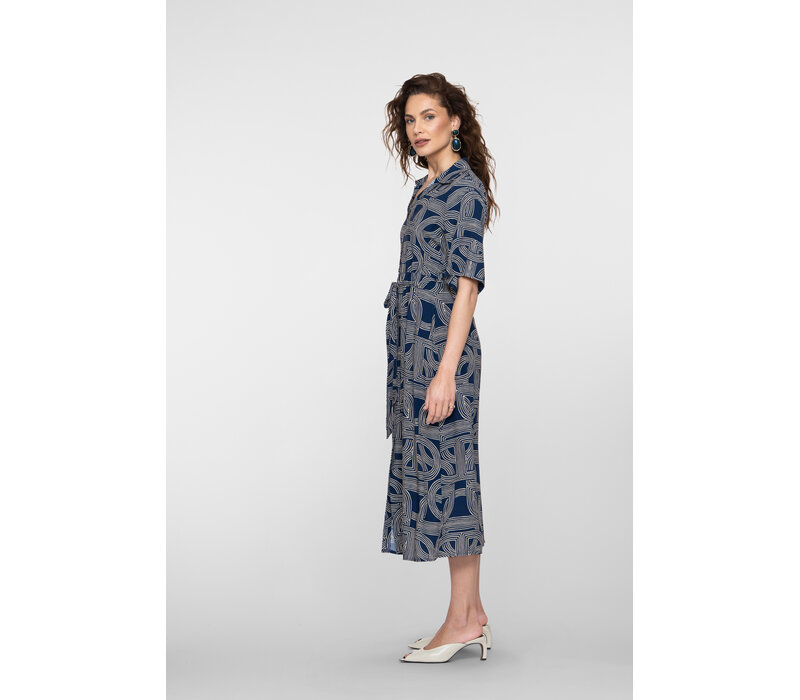 Geisha Dress Navy Sand