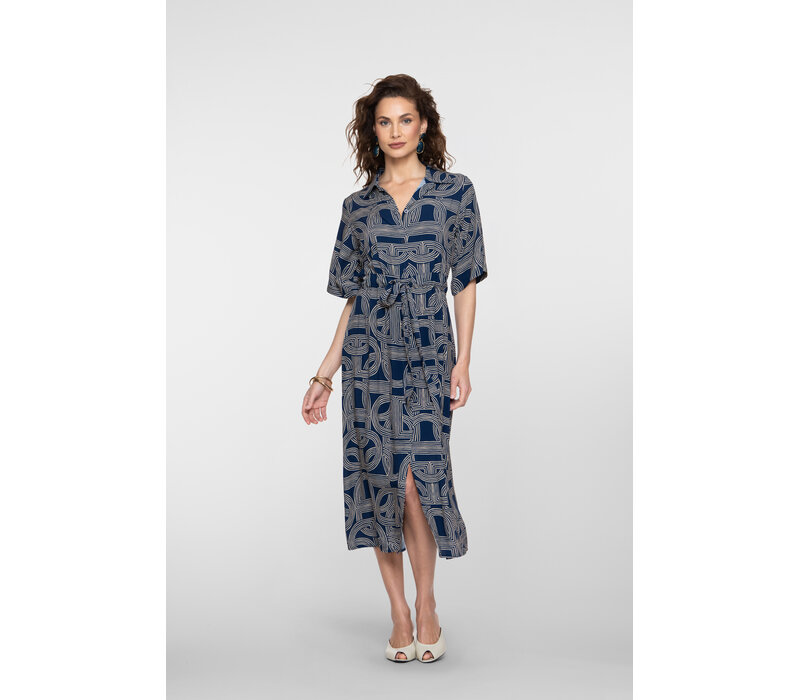 Geisha Dress Navy Sand