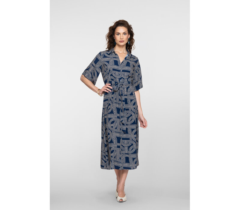 Geisha Dress Navy Sand