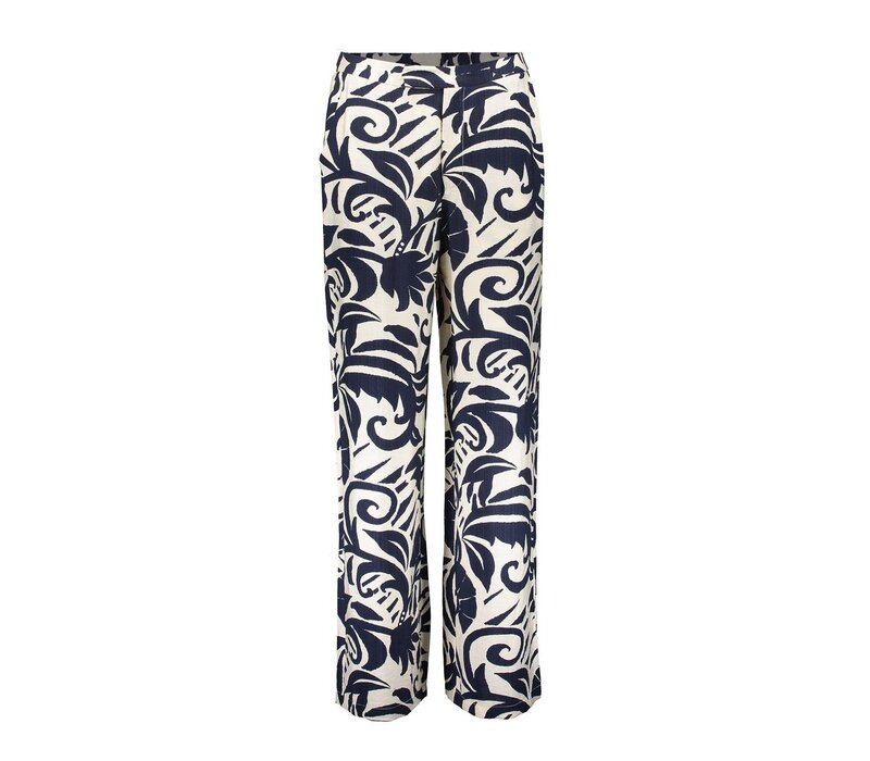 Geisha Pants Naive Flower Navy Off White