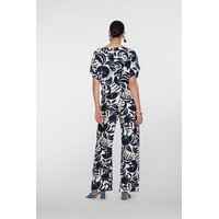 Geisha Pants Naive Flower Navy Off White