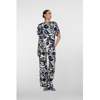 Geisha Pants Naive Flower Navy Off White