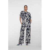 Geisha Pants Naive Flower Navy Off White