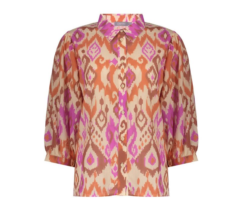 Geisha Blouse Ecru Brown Cassis