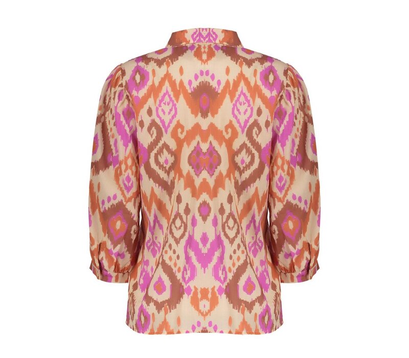 Geisha Blouse Ecru Brown Cassis