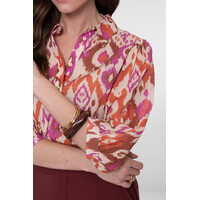 Geisha Blouse Ecru Brown Cassis