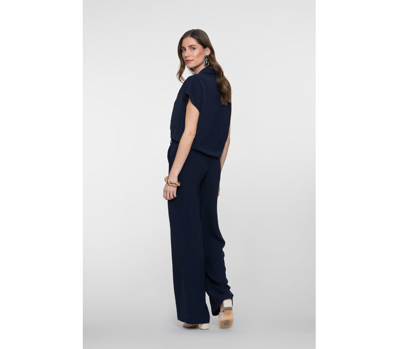 Geisha Pants Crinckle Navy
