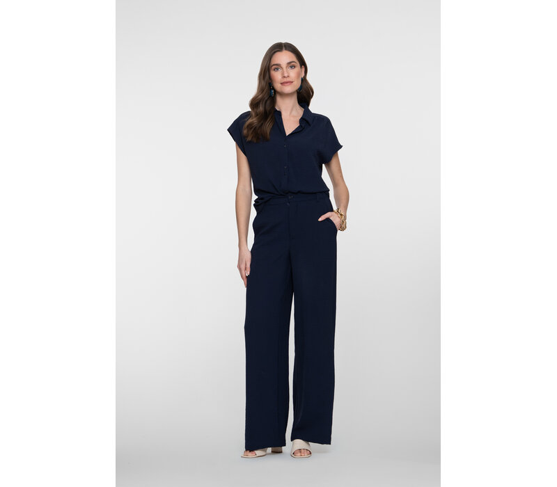 Geisha Pants Crinckle Navy