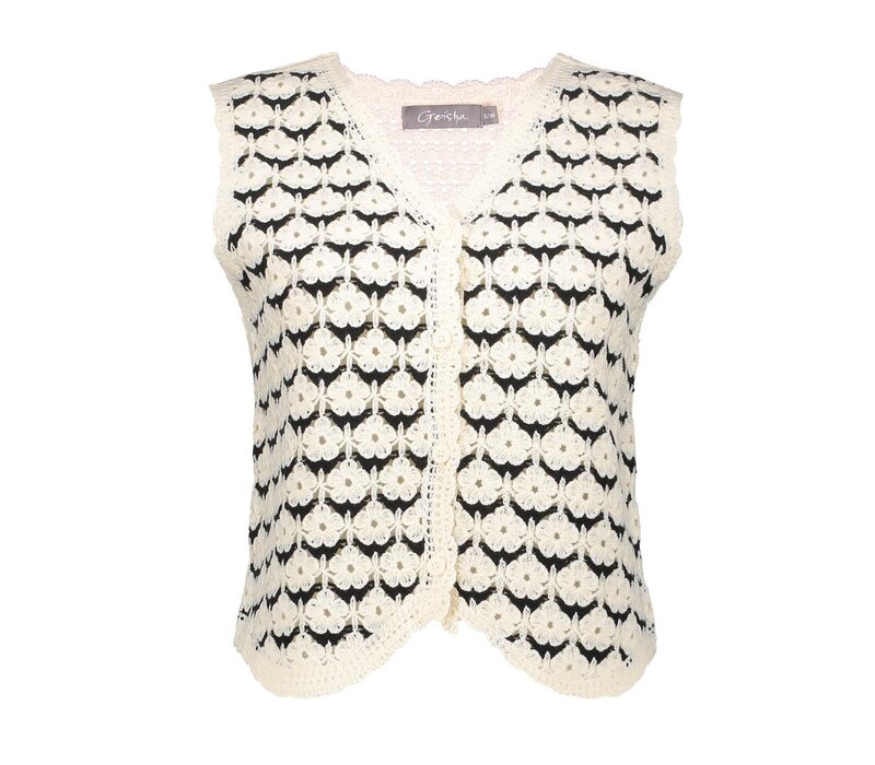 Geisha Vest Jacquard Ecru