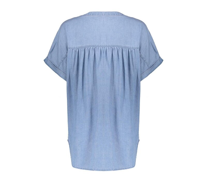 Geisha Blouse Lyocell Ropes Bleached Denim