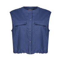 Geisha Gilet Drawstring Ink Blue