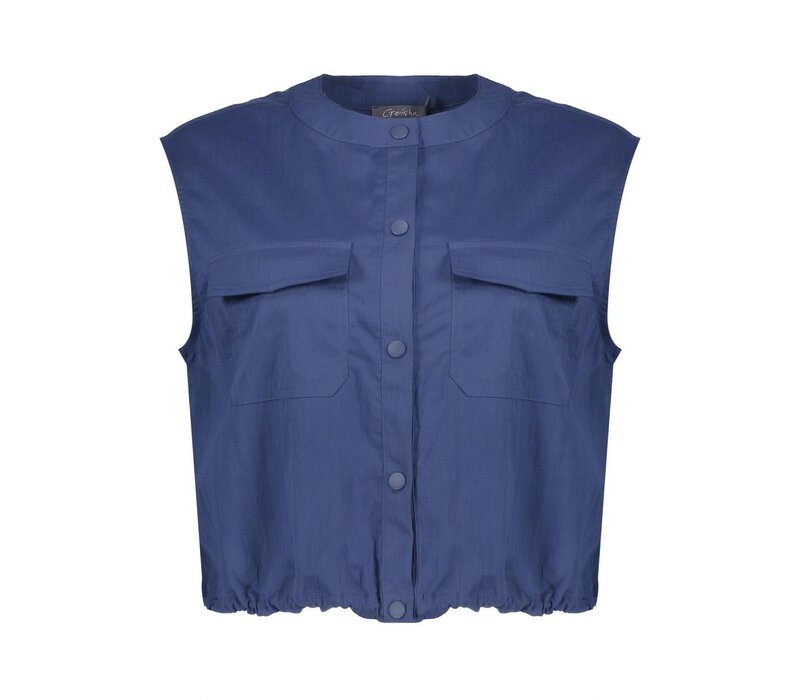 Geisha Gilet Drawstring Ink Blue
