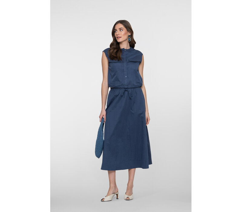 Geisha Gilet Drawstring Ink Blue