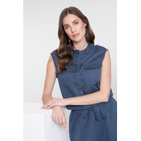 Geisha Gilet Drawstring Ink Blue