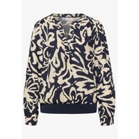 Street One Splitneck Blouse Elastic Tape Shadowed Navy