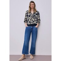 Street One Splitneck Blouse Elastic Tape Shadowed Navy
