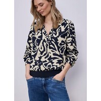 Street One Splitneck Blouse Elastic Tape Shadowed Navy