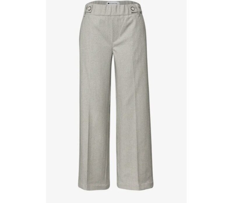 Street One Fishbone Button Straight Leg Smoke Beige